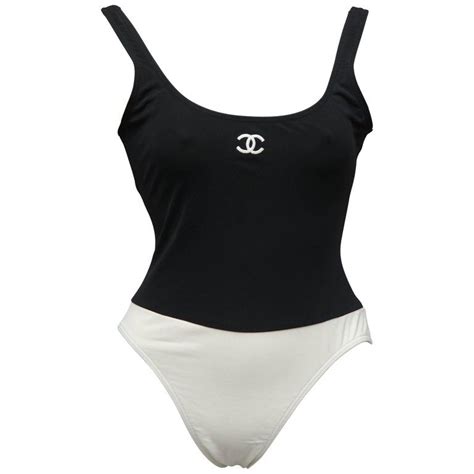 chanel lace bathing suit|chanel black and white swimsuit.